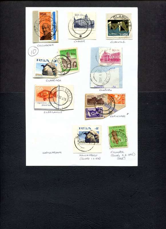 South Africa - 9 Items On Approval Page - Postmarks