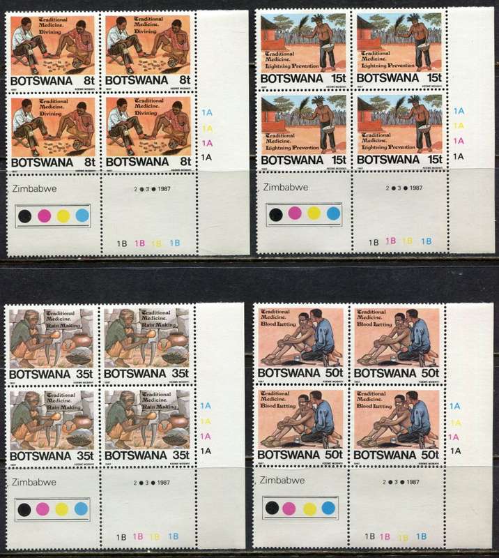 Botswana - Set of 4 Control Blocks of 4 - 1987 - MNH