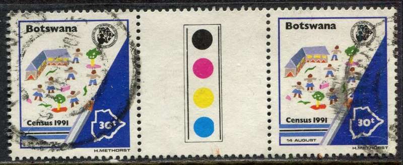 Botswana - "Traffic Light" Gutter Pair - 1991 - Used
