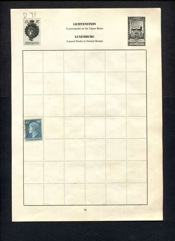 Luxembourg - 1 Stamp Mounted (Hinged) on Old Album Page