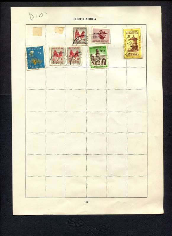 RSA - 7 Stamps Mounted (Hinged) on Old Album Page