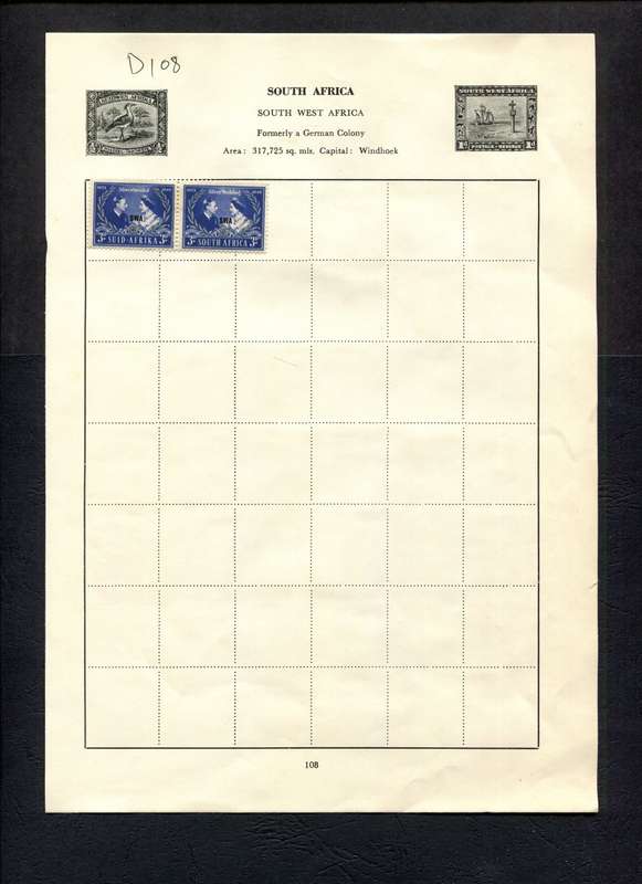 SWA - 2 Stamps Mounted (Hinged) on Old Album Page