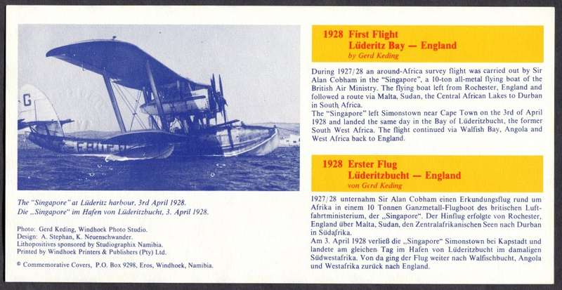 Namibia - Flight Card - Signed