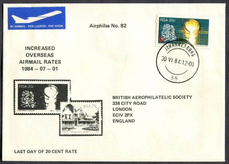 RSA - Change In Postal Rates - Cover