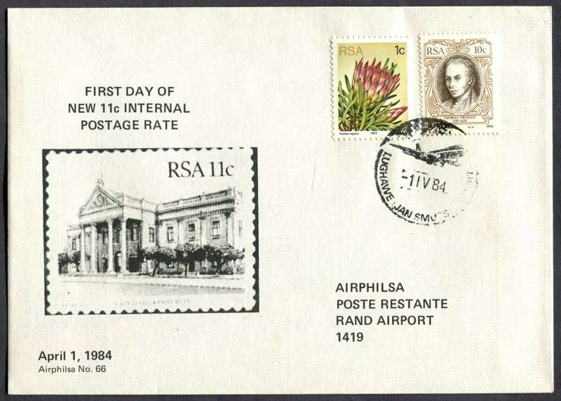 RSA - Change In Postal Rates - Cover