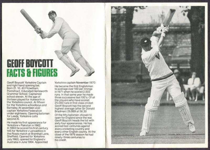 Cricket - Facts and Figures Fold Card Signed