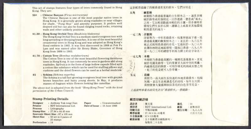 Hong Kong - Miniature Sheet FDC - 1988