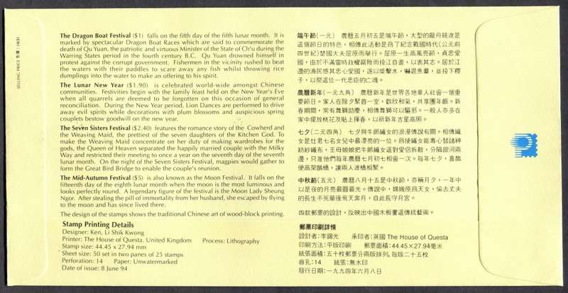 Hong Kong - FDC - 1994