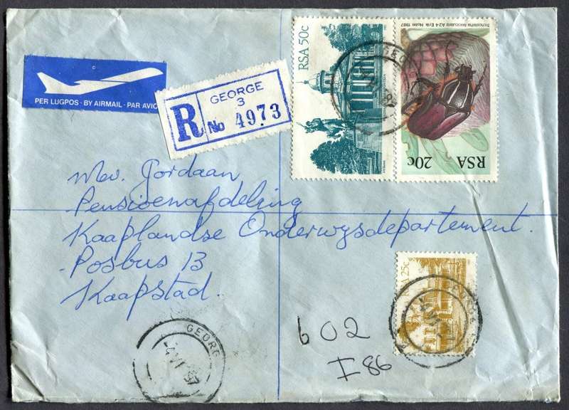 RSA - Cover Registered At George Post Office
