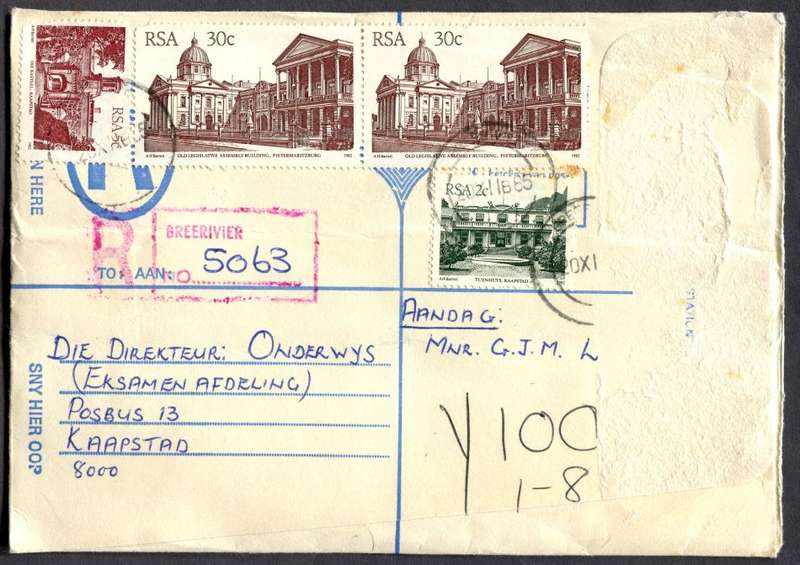 RSA - Cover Registered At Breerivier Post Office