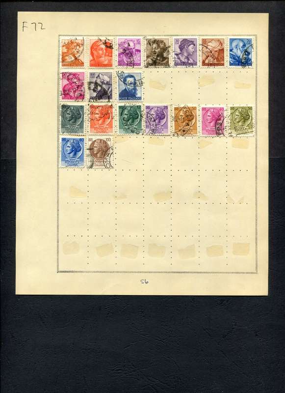 Italy - 19 Stamps Mounted (Hinged) On Old Album Page