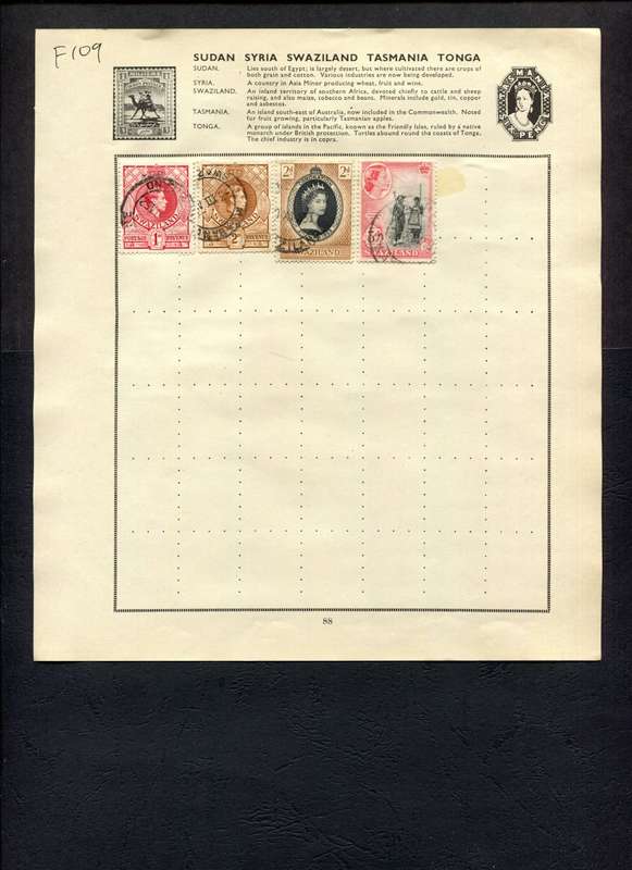 Swaziland - 4 Stamps Mounted (Hinged) On Old Album Page