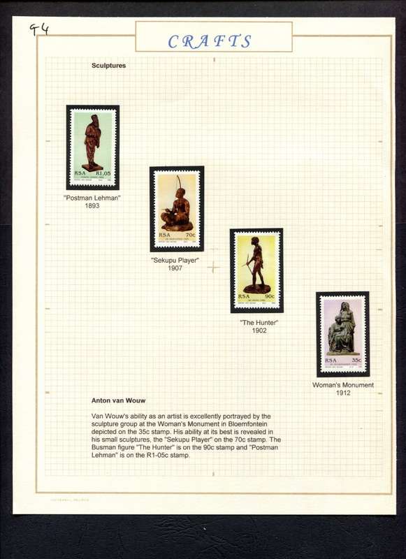 RSA - Crafts - 4 Stamps Mounted (Hinged) on Album Page