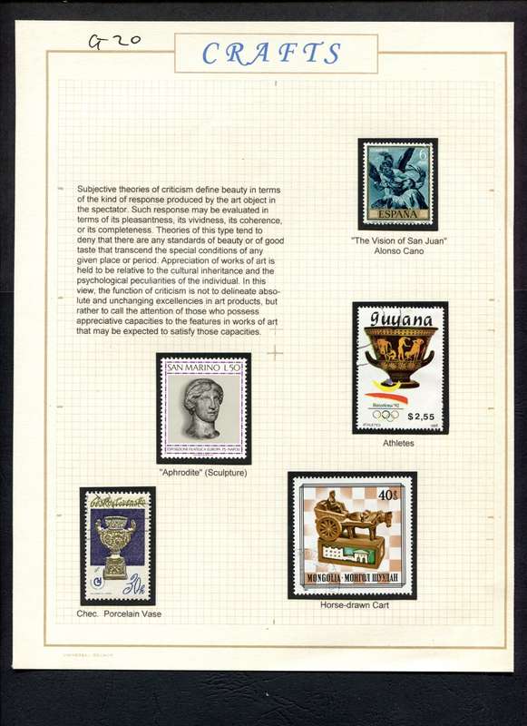Romania - Crafts - 5 Stamps Mounted (Hinged) on Album Page