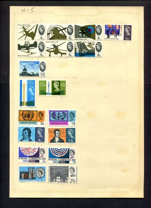 Great Britain - 18 Stamps Mounted (Hinged) On Old Album Page