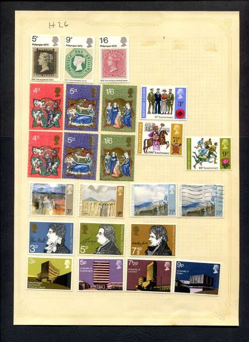 Great Britain - 23 Stamps Mounted (Hinged) On Old Album Page