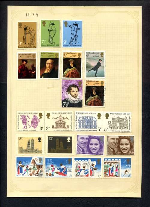 Great Britain - 21 Stamps Mounted (Hinged) On Old Album Page