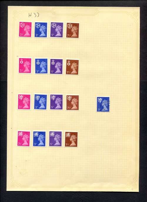 Great Britain - 17 Stamps Mounted (Hinged) On Old Album Page