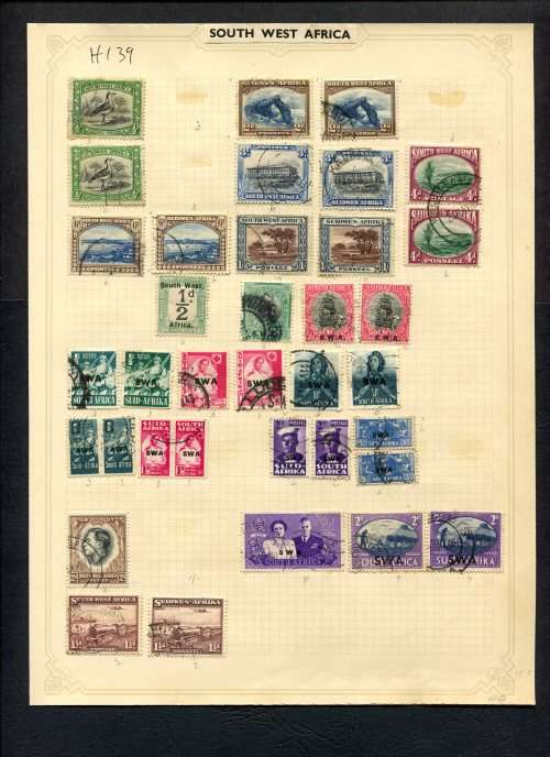 SWA - 36 Stamps Mounted (Hinged) On Old Album Page