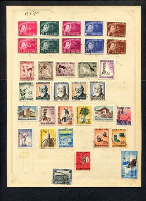 SWA - 34 Stamps Mounted (Hinged) On Old Album Page
