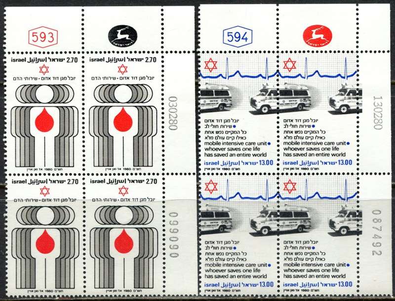 Israel - 2 Blocks of 4 - 1980 - MNH
