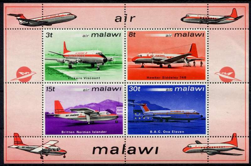 Malawi - Miniature Sheet - Aircraft - 1972 - MNH