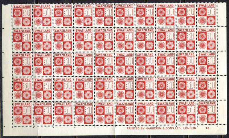 Swaziland - Postage Due - Part Sheet of 50 - 1978 - MNH - Perforation 15 x 14