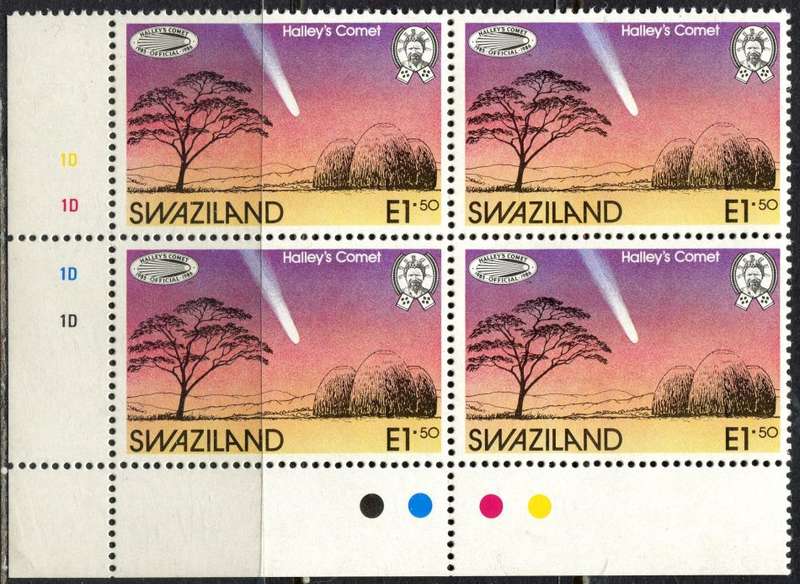 Swaziland - 1 Control Block of 4 (1D Bottom Left) - 1986 - MNH