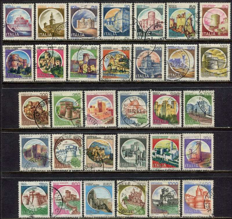 Italy - Castles - Part Set of 23 - 1980 - Used