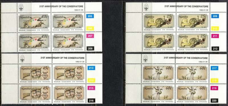 Namibia - Set of 4 Control Blocks of 4 - 1992 - MNH