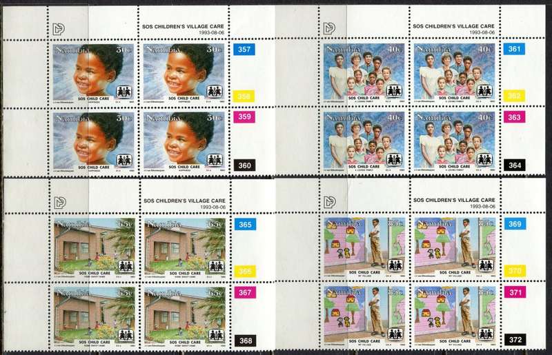 Namibia - Set of 4 Control Blocks of 4 - 1993 - MNH