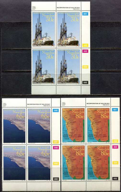 Namibia - Set of 3 Control Blocks of 4 - 1994 - MNH
