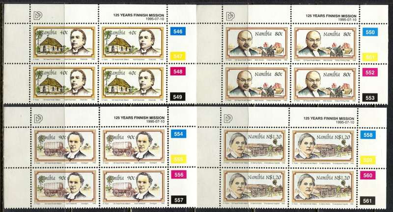 Namibia - Set of 4 Control Blocks of 4 - 1995 - MNH