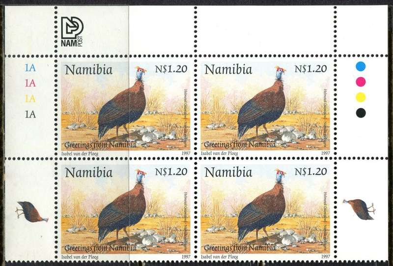 Namibia - Birds - 1 Control Block of 4 (1A) - 1997 - MNH