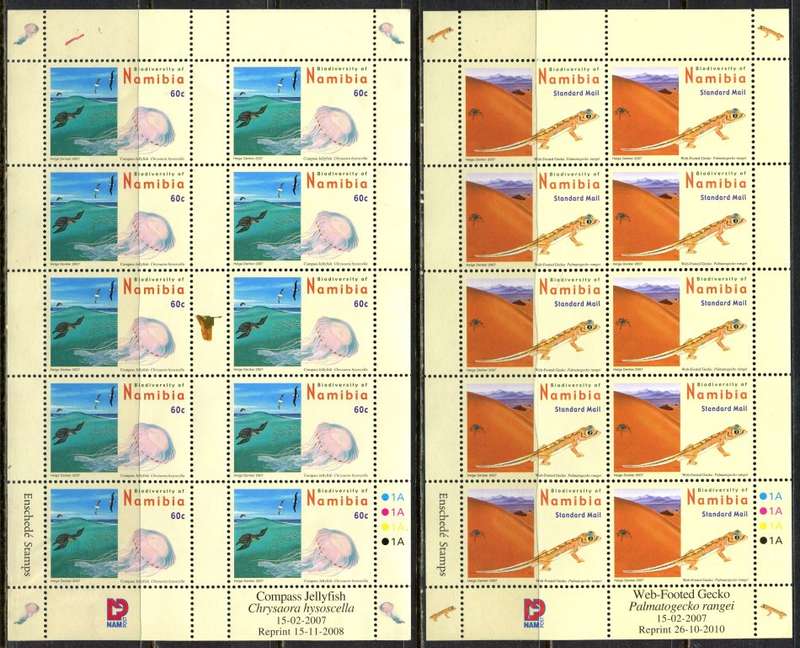Namibia - Fauna and Flora 7 Full Sheets of 10 - 2007 - MNH
