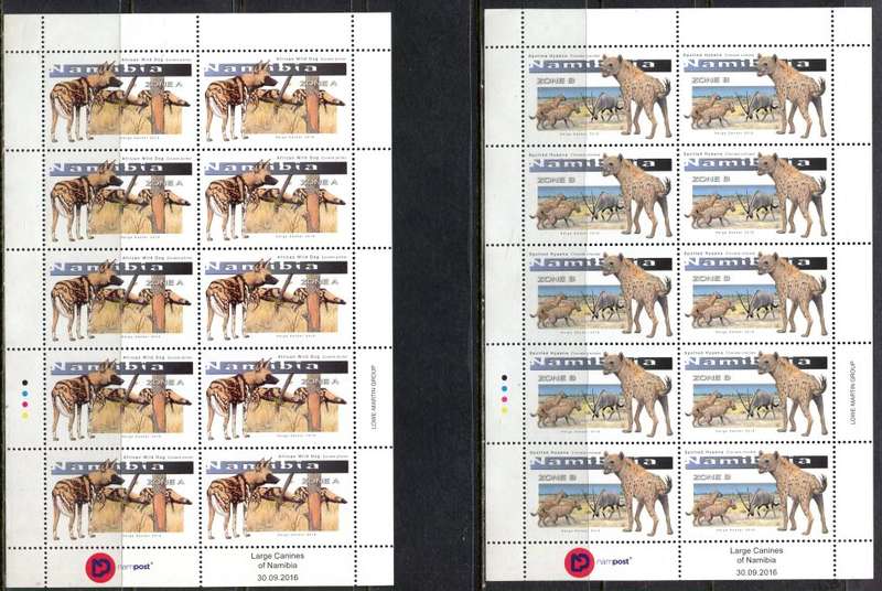 Namibia - Animals - 2 Full Sheets of 10 - 2016 - MNH