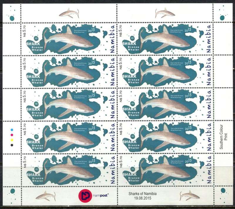 Namibia - Sharks - Set of 4 Full Sheets of 10 - 2015 - MNH
