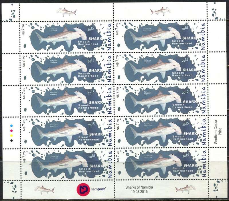 Namibia - Sharks - Set of 4 Full Sheets of 10 - 2015 - MNH