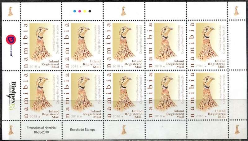 Namibia - Birds - Set of 5 Full Sheets of 10 - 2018 - MNH