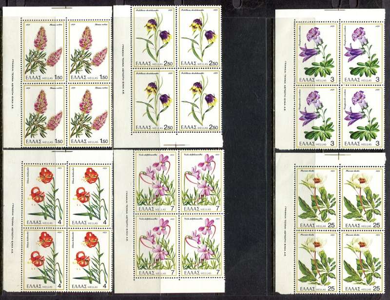 Greece - Set of 6 Blocks of 4 - 1978 - MNH