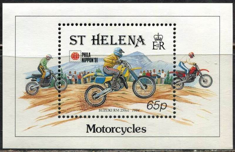 St. Helena - Motorcycles - Miniature Sheet - 1991 - MNH