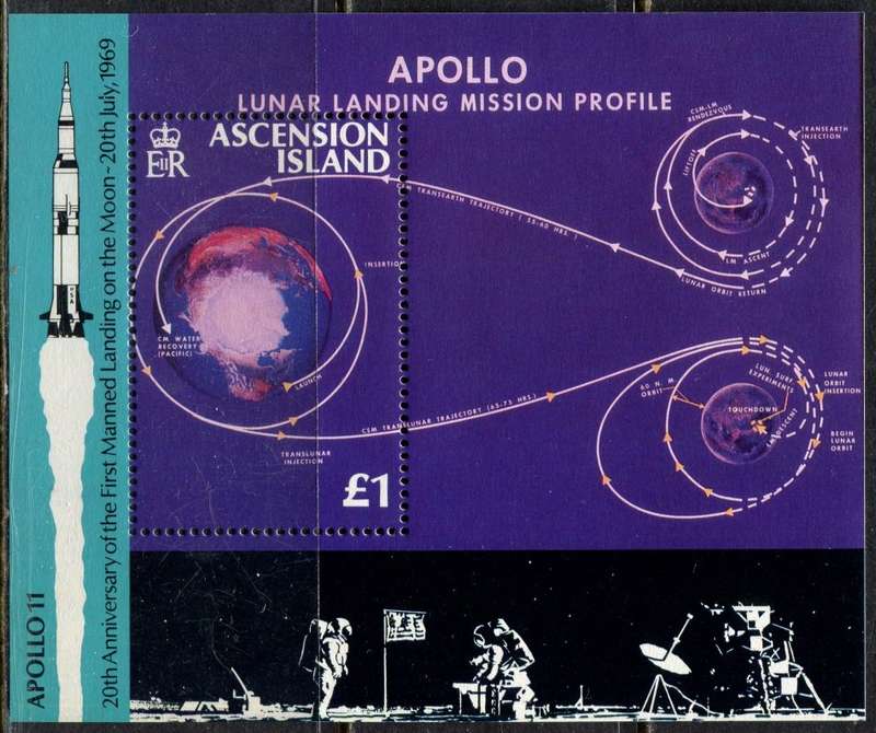 Ascension Island - Space - Miniature Sheet - 1989 - MNH