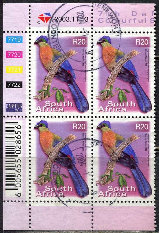 RSA - Birds - Control Block of 4 - 2000 - Used