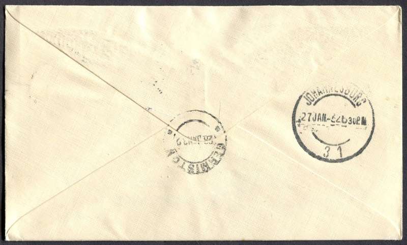 Union of SA - Flight Cover - From Upington to Germiston