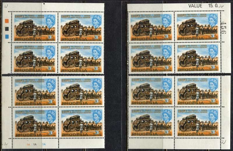 Rhodesia - Set Of The 4 Corners and Imprint Blocks of 4 - 1966 - MNH - 20 Blocks in Total