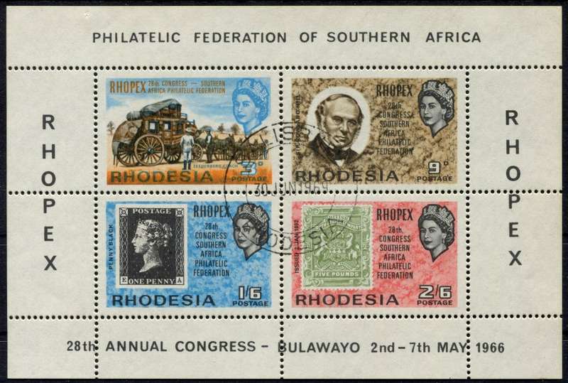 Rhodesia - Miniature Sheet - Top Margin Imperforate - 1966 - Used