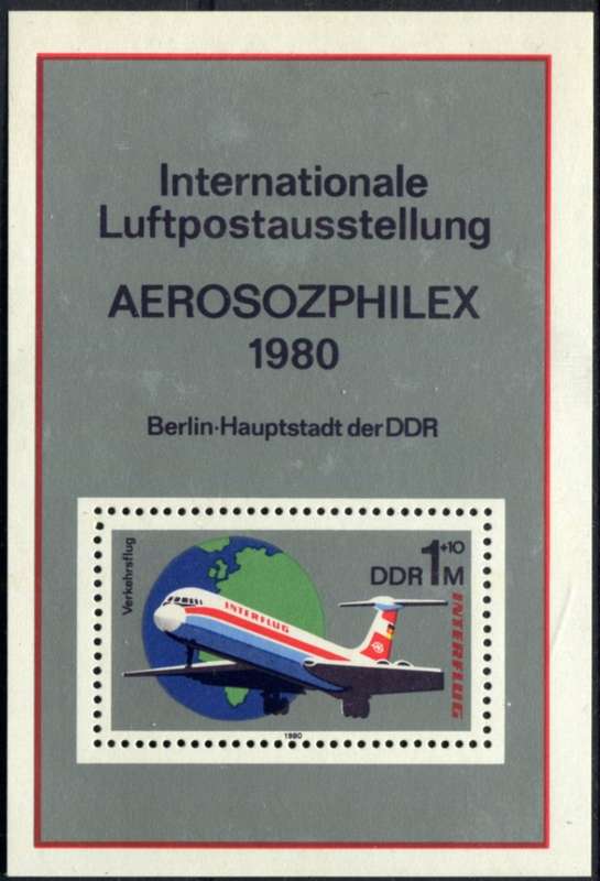 Germany/DDR - Aircraft - Miniature Sheet - 1980 - MNH