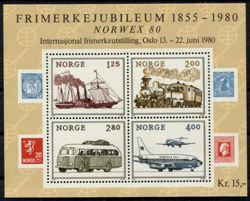 Norway - Transportation - Miniature Sheet - 1980 - MNH