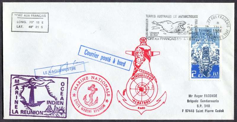 French Southern and Antartic Territories - Cover Posted at Sea