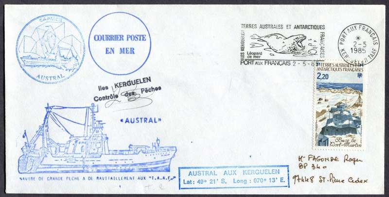 French Southern and Antartic Territories - Cover Posted at Sea